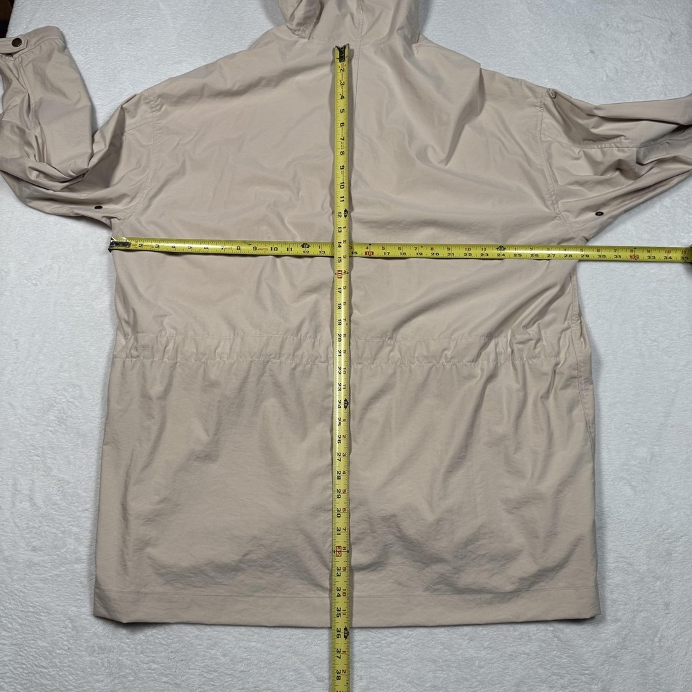 Eddie Bauer Jacket Mens Large Beige Hooded Nylon PU Laminated Parka Outdoor Coat - Picture 8 of 14